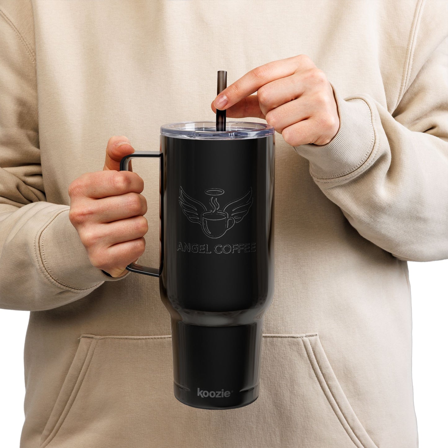 Black Angel Coffee 40oz Insulated Tumbler with Lid