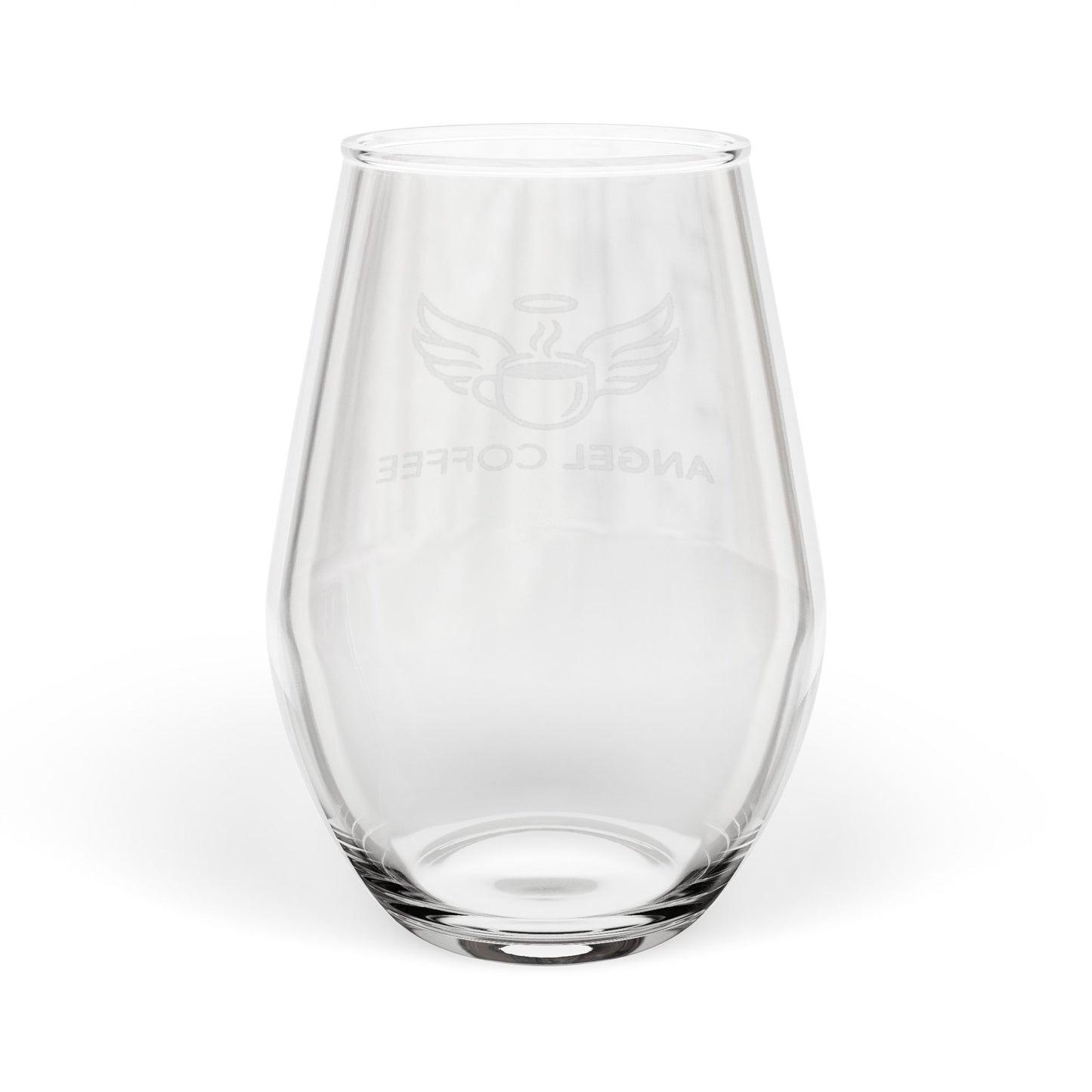 Angel Coffee Stemless 11.5oz Engraved Glass