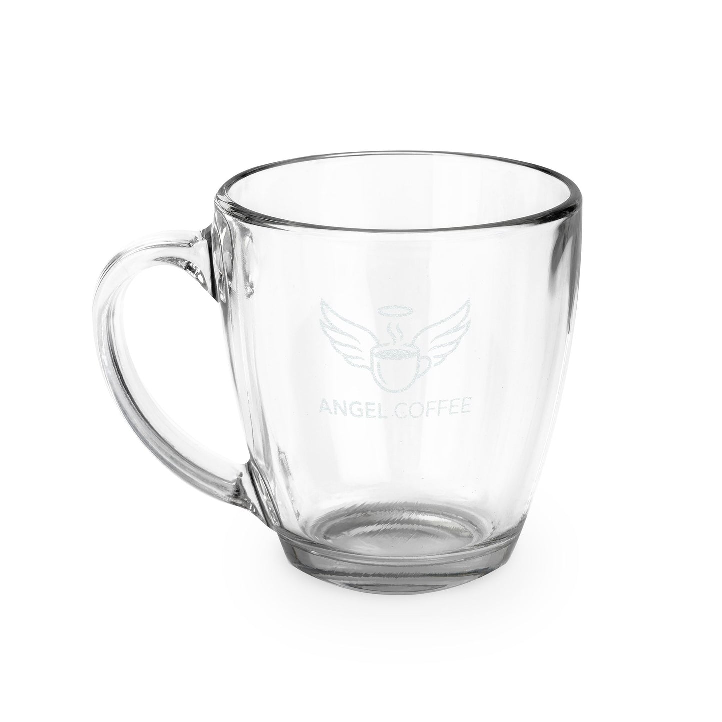 Angel Coffee 15.5 oz Engraved Tapered Glass Mug