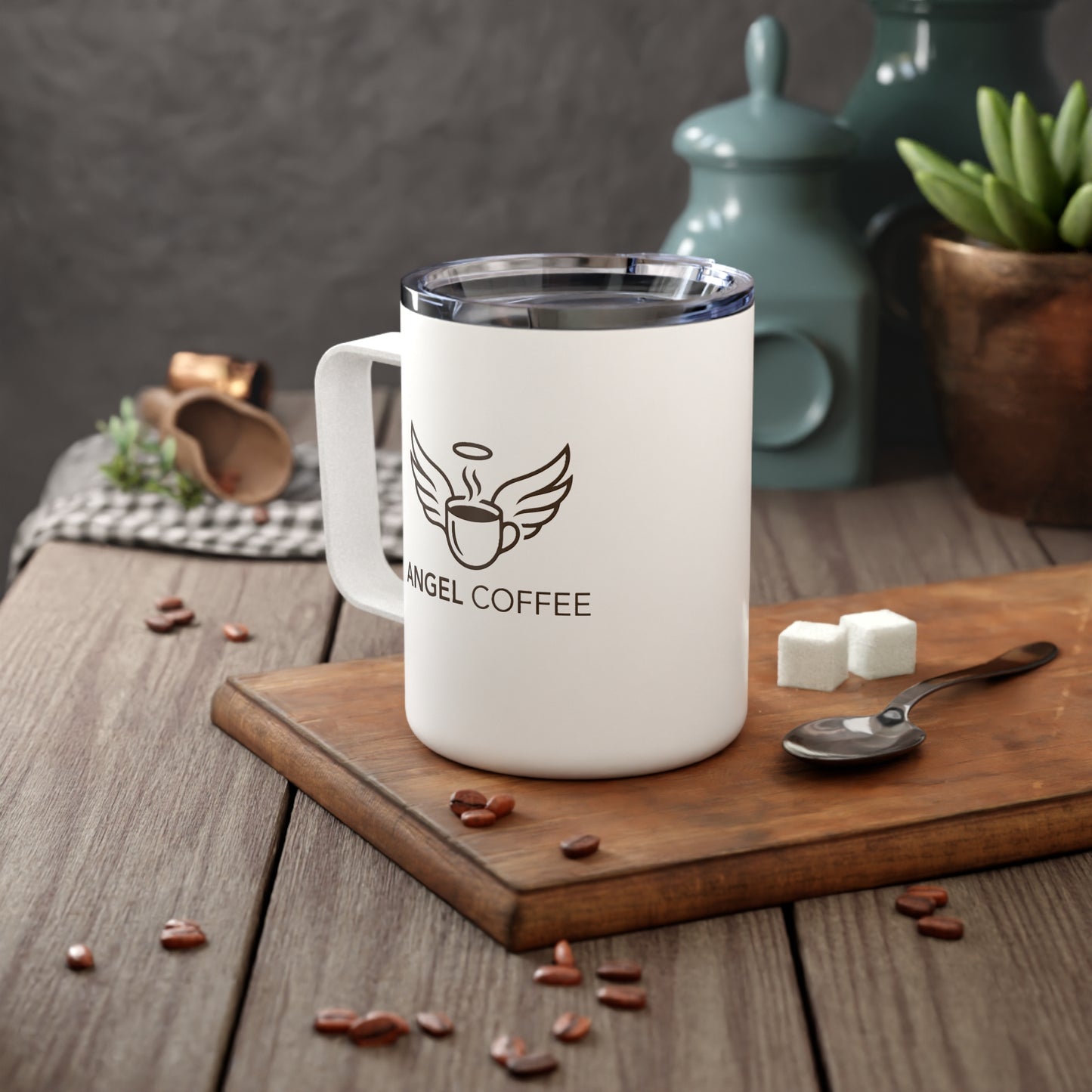 White Angel Coffee Insulated 10oz Coffee Mug