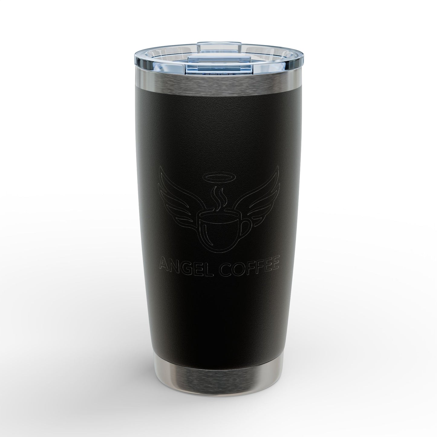 Black Angel Coffee 20oz Engraved Stainless Travel Cup Tumbler