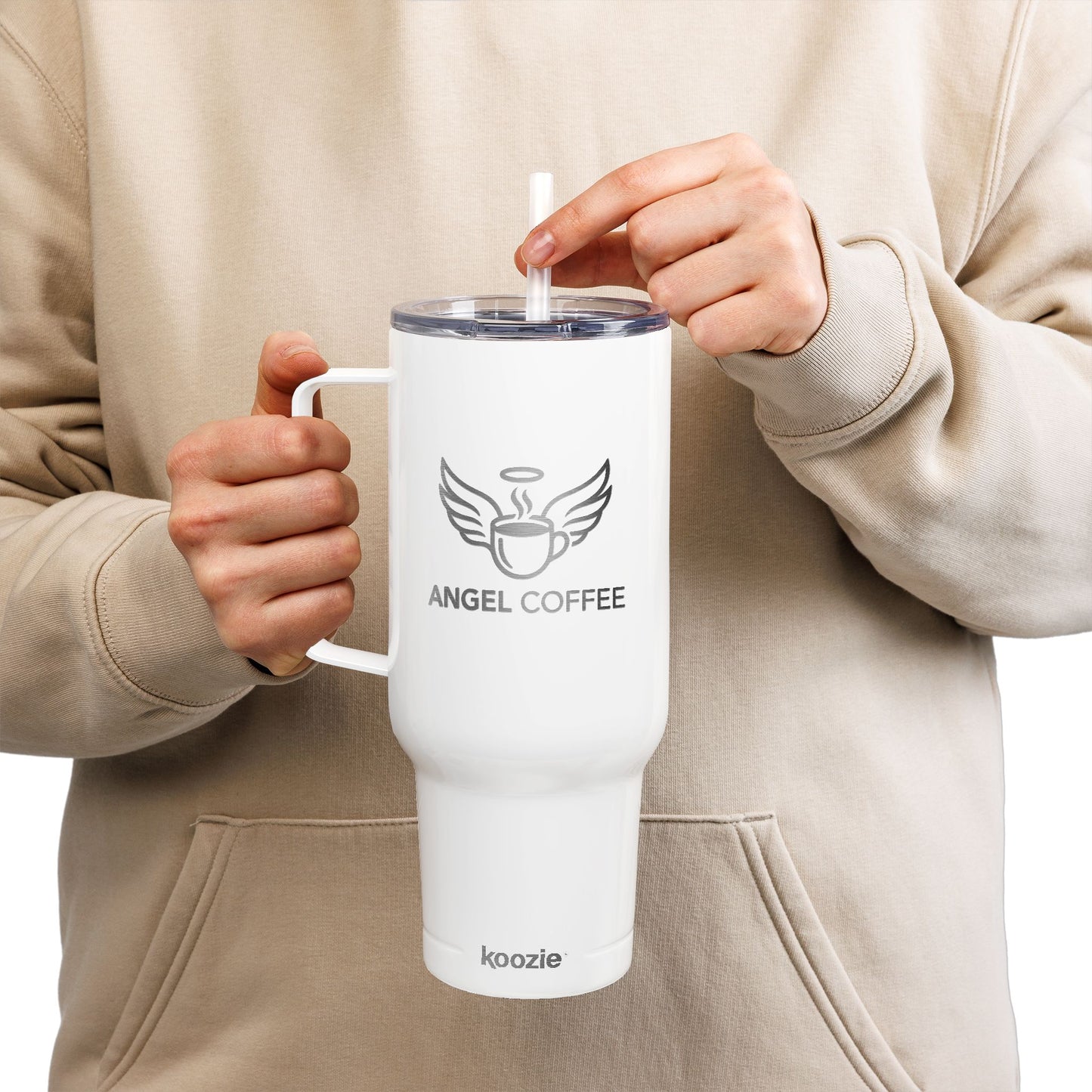 White Angel Coffee 40oz Insulated Tumbler with Lid