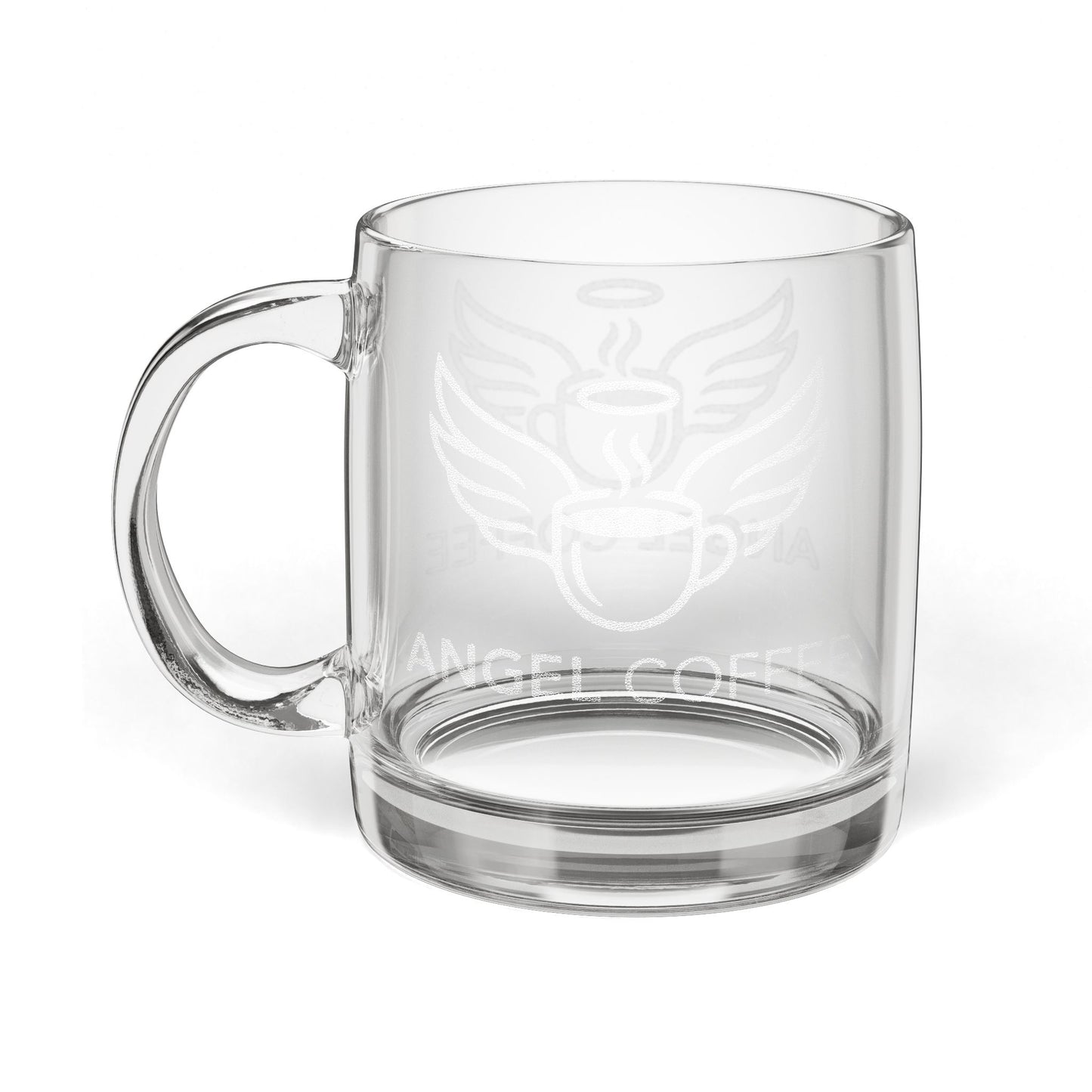 Angel Coffee 12.25 oz Engraved Glass Mug