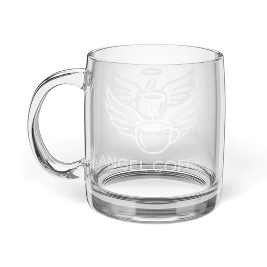 Angel Coffee 12.25 oz Engraved Glass Mug
