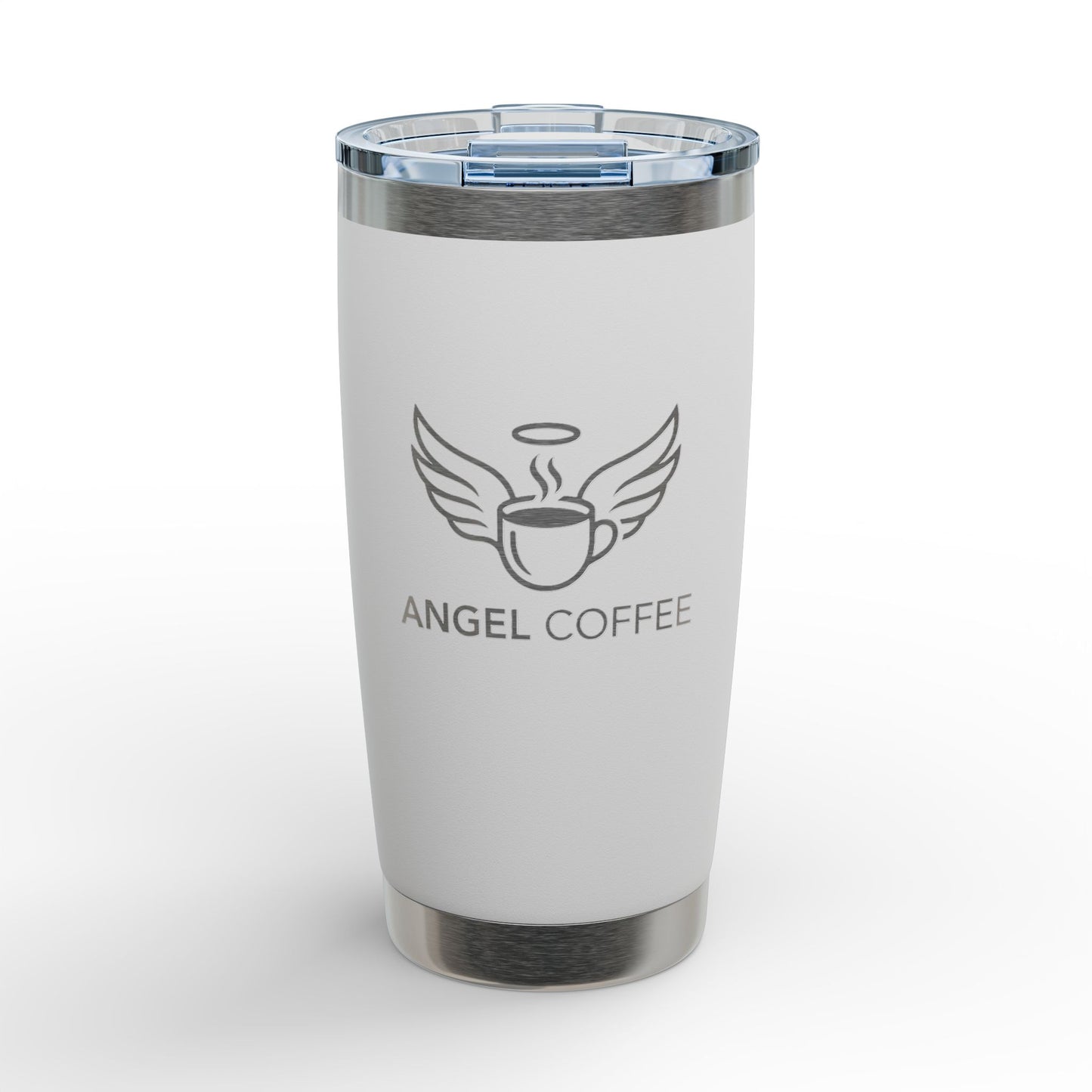 White Angel Coffee 20oz Engraved Stainless Travel Cup Tumbler